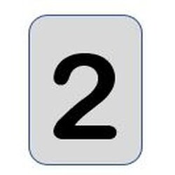 Aluminium label black/silver 40X25mm - Number 2